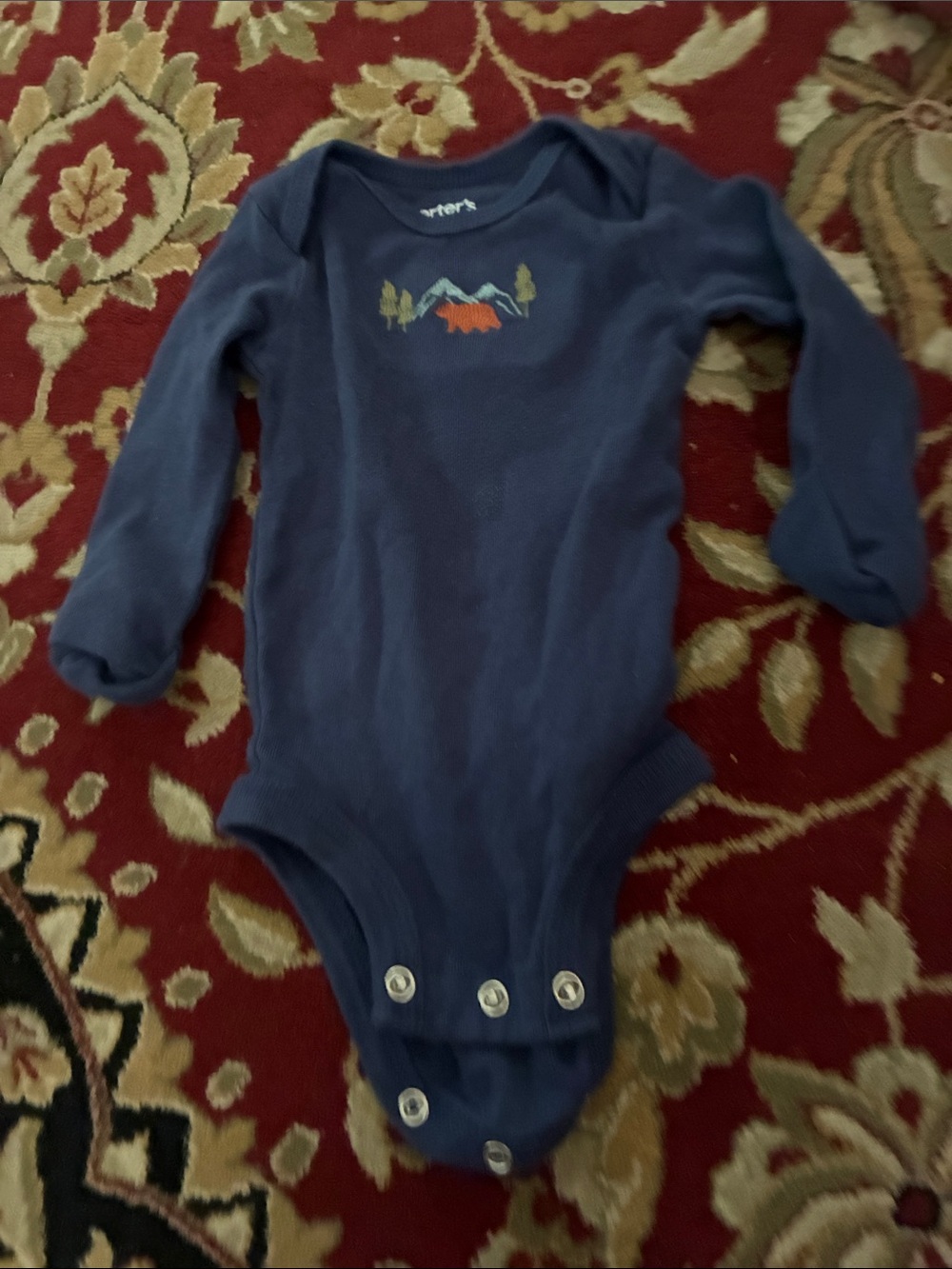 Carter's Navy Long-Sleeve Baby One-Piece Bodysuit